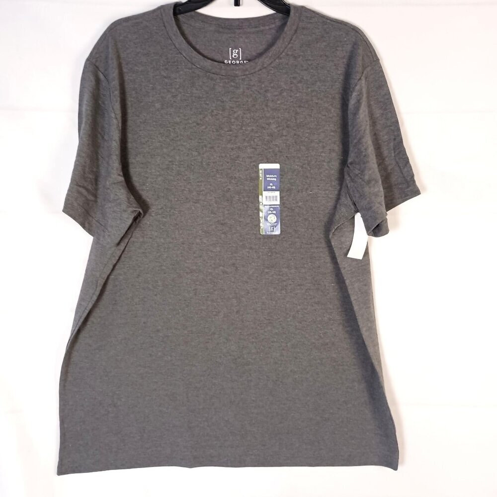 George Mens Gray Crew Neck T Shirt XL 46-48 NWT Short Sleeve